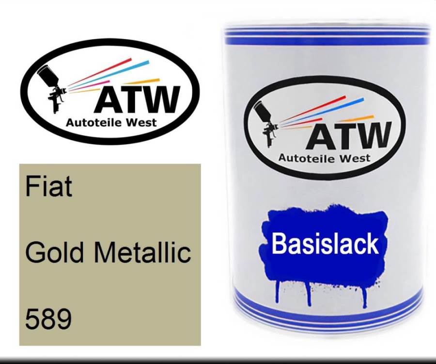 Fiat, Gold Metallic, 589: 500ml Lackdose, von ATW Autoteile West.